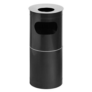 ASHTRAY PLASTIC WITH STAINLESS STEEL TOP WITH OPENING