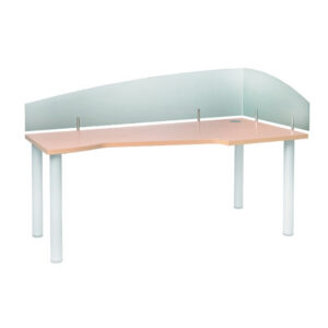 5MM TOUGHENED GLASS DESK BASED SCREENS WITH SILVER BULLETS